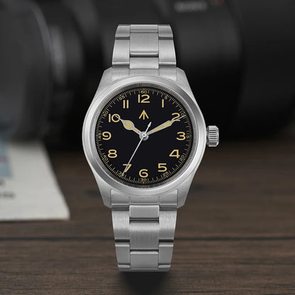 Militado ML08 Quartz Watch  VH31 Movement Steel Strip Sapphire Crystal Vintage Watch 10Bar Waterproof BGW9 Luminous Mens Watch