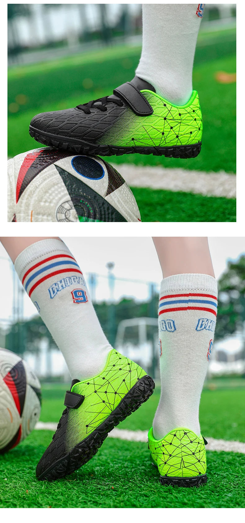 New Men Soccer Shoes Girls Cleats Outdoor Match Training Sport Football Boots Long Spikes Comfortable Breathable Boys Non Slip