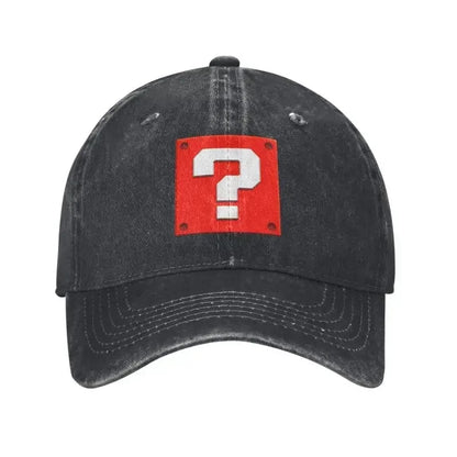 Casquette de baseball personnalisée, style Cartoom, avec motif « Question Block », pour femmes et hommes, ajustable, unisexe, en coton, style « Dad Hat », casquettes Snapback performantes
