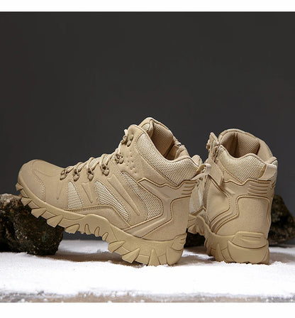 Botas Táticas de Combate Melhoradas para Homem, Calçado Outdoor de Treino, Campismo, Antidesgaste, Resposta Rápida, Caminhada, Pesca e Caça