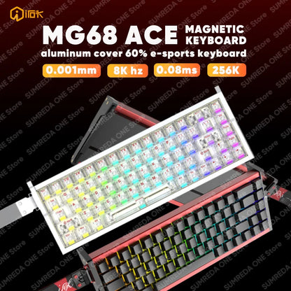 IROK MG68 Ace MG68 Plus MG68 Pro MG68 MAX Mini Aluminum Magnetic Gaming Mechanical Keyboard 60% Rapid Trigger Gamer Keyboard