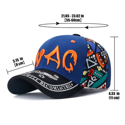 Ny casual mode-baseballkasket med bogstavbroderi og print, udendørs solbeskyttende solskærmshat