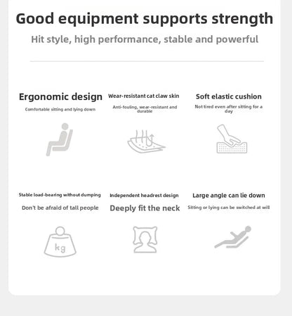 Male E-sports Chair is Comfortable for Prolonged Sitting, Computer Chair Can be Reclined for Leisure, Backrest