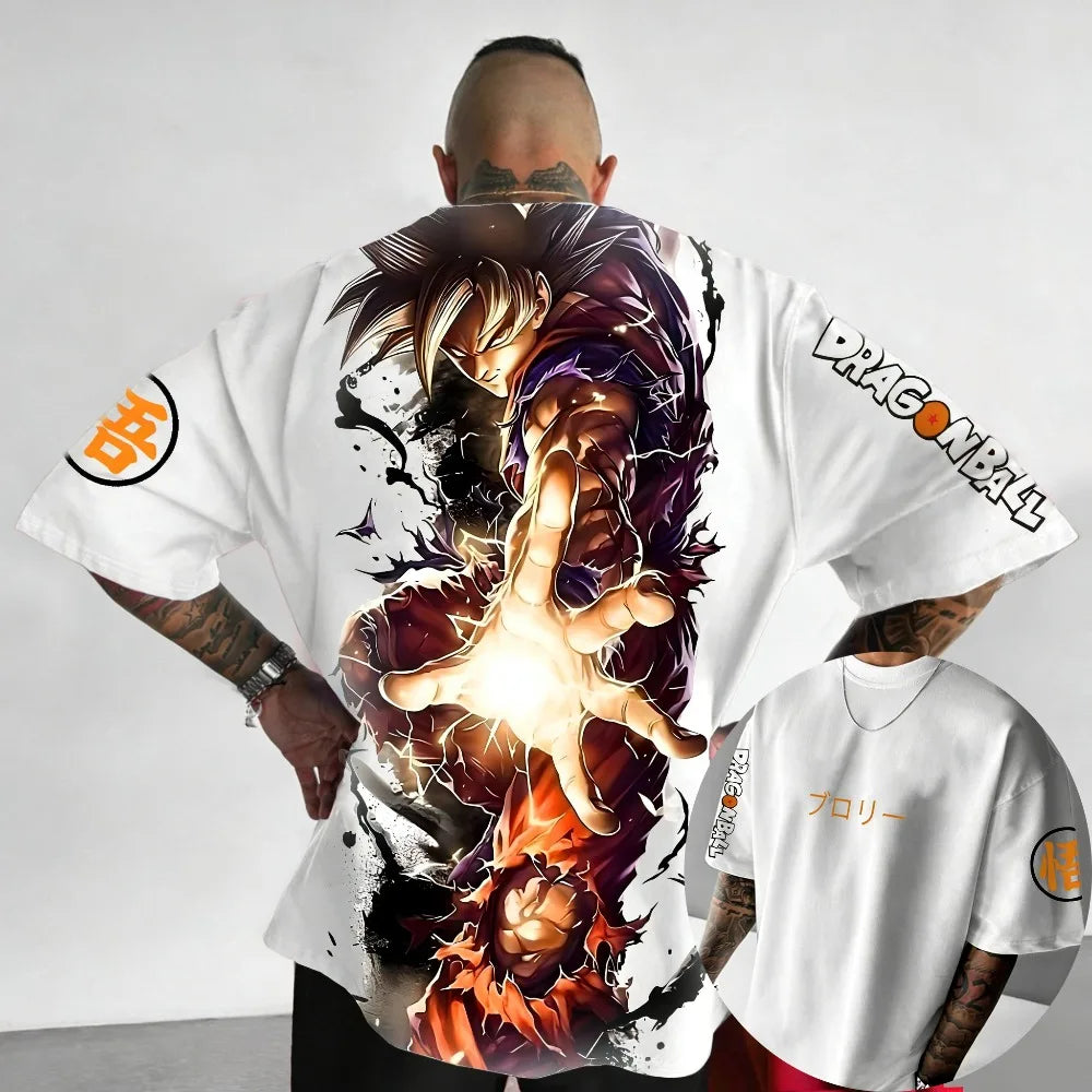Oversized Cosplay Costumes Dragon Ball Broli 2026 Summer New Product Harajuku Anime Printed Y2K Hip Hop Casual Unisex T-shirt