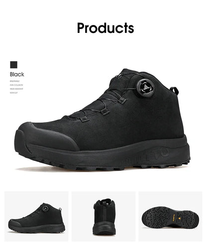 HUMTTO Leather Shoes for Men Winter Camping Outdoor Men's Sports Shoes Breathable Trekking Boots Man Non-slip Hiking Sneakers