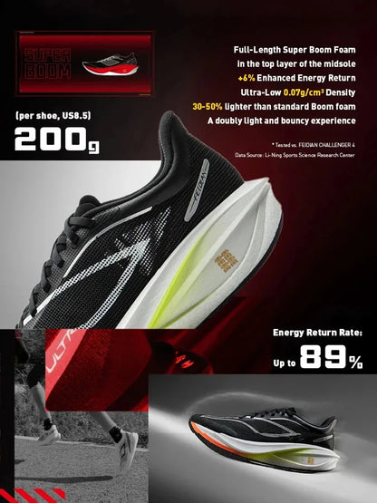 Li-Ning Men's FEIDIAN 5 CHALLENGER Racing Running Shoes SUPER BOOM Cushion CARBON-FIBER PLATE LiNing Sneaker ARMV001 ARMW003
