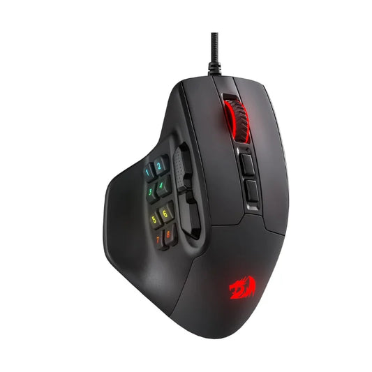 Rato Gaming MMO Redragon M811 Aatrox, rato gamer RGB com fios e 15 botões programáveis, com construção ergonómica para uma pega natural