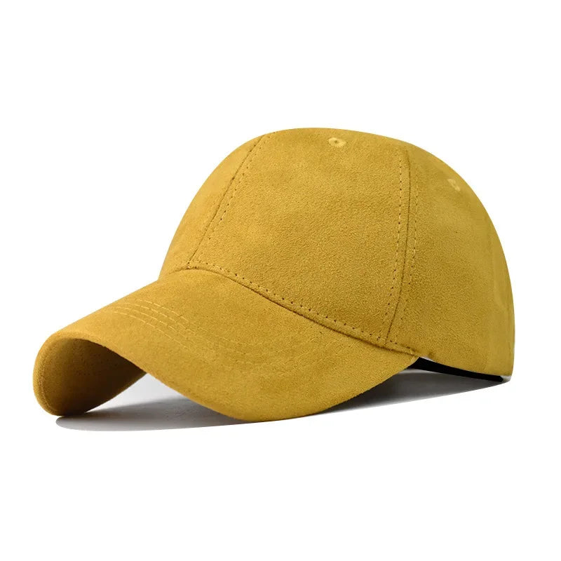 Casquette de baseball en daim en gros, automne-hiver, pour hommes et femmes, casquette unie d'hiver, style urbain, unisexe, ajustable, décontractée, unie, Gorra Caps