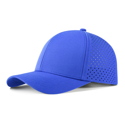 Casquette de baseball pour homme VOBOOM à séchage rapide, en maille découpée au laser, à visière incurvée et fermeture à pression, pour le sport en plein air, la course à pied et les voyages, couleur noire