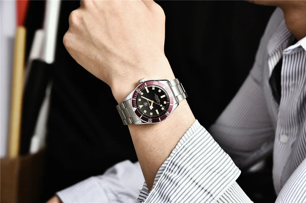 2026 New Mens Watches BENYAR Retro Red Mechanical Automatic luxury watch for men Waterproof Luminous Stainless steel wristwatch