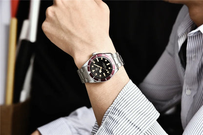 2026 New Mens Watches BENYAR Retro Red Mechanical Automatic luxury watch for men Waterproof Luminous Stainless steel wristwatch