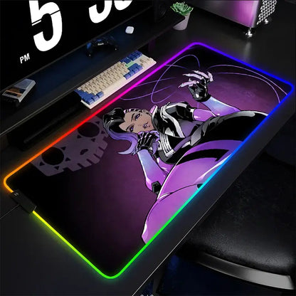 Mouse Pad Gamer Keyboard Pad Overwatch Sombra Desk Mouse Mat LED Carpet Rubber Tapis Souris Gaming RGB Notbook Kawaii Mousepad