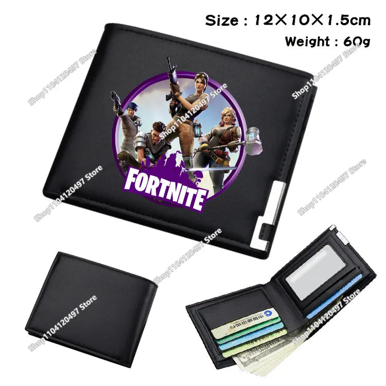 Fortnite Shooting Game Peripheral PU Snap Button Wallet Anime Coin Purse Folding Leather Wallet Card Holder Student Gifts