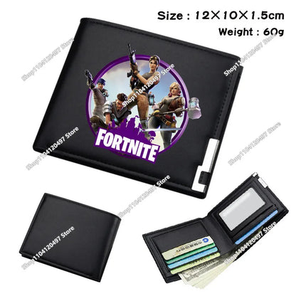 Fortnite Shooting Game Peripheral PU Snap Button Wallet Anime Coin Purse Folding Leather Wallet Card Holder Student Gifts