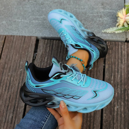 Summer Unisex Running Shoes Women Lightweight Mesh Breathable Comfortable Flat Soft Tennis Shoes Lace-up Sneakers