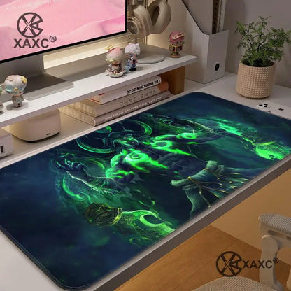 Lich King World Of Warcraft XAXC podloga za miša, velika podloga za tipkovnicu i miš za radni stol, neklizajuća gumena gaming podloga za miša, podloga za miš za prijenosno računalo