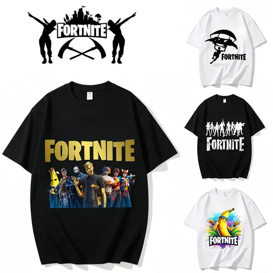 Fortnite rundhalset T-shirt til voksne, unisex, Game Dance-mode, ny, i ren bomuld, kortærmet top, perfekt til fritidsbrug og ferier