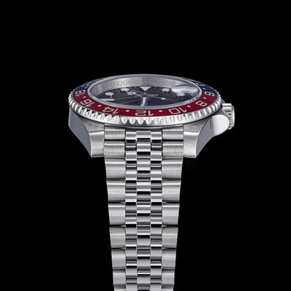 Sugess GMT Diving Watch of Men Automatic Mechanical Waterproof Wristwatches Peacock SL3032 Movement Ceramic Bezel Jubille Band