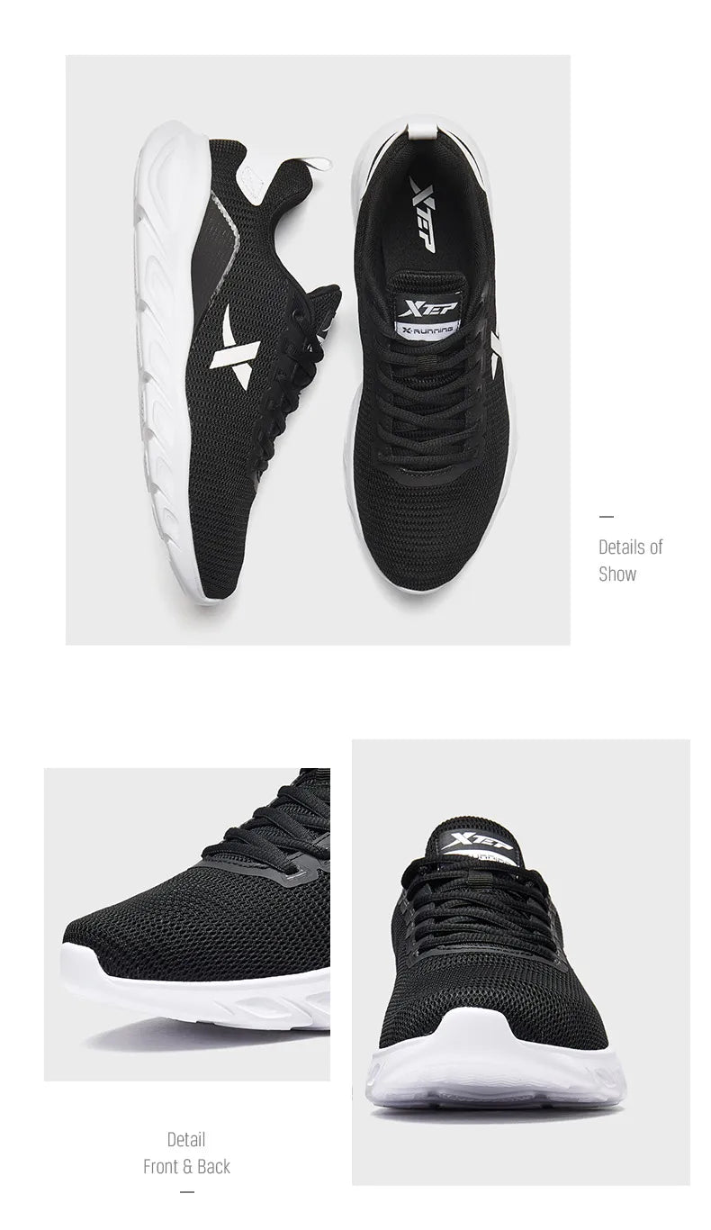 Xtep Running Shoes for Men 2025 Spring Sweat-Absorbing Sports Shoes Wear-Resistant Stability Sporty Sports Sneakers 880119115131