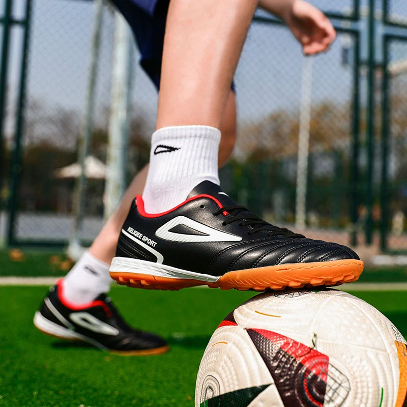 Hot Sale Best-selling Unisex Youth Football Boots Turf Cleats Anti-slip Breathable Leather Upper Lightweight Durable Soccer Trai