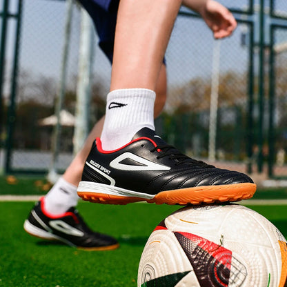 Hot Sale Best-selling Unisex Youth Football Boots Turf Cleats Anti-slip Breathable Leather Upper Lightweight Durable Soccer Trai