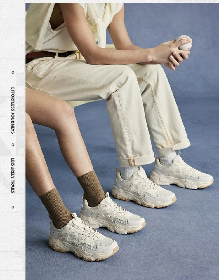 Xtep casual shoes 2025 spring and summer lightweight sports shoes with thick sole, fashionable street style sneakers 875319320004