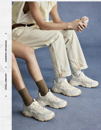 Xtep casual shoes 2025 spring and summer lightweight sports shoes with thick sole, fashionable street style sneakers 875319320004