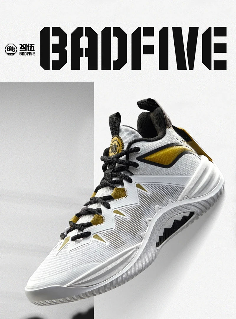Li-Ning Men's BADFIVE STORM 2025 Outdoor Basketball Shoes BOOM Cushioning TUFF OS Wearable LiNing Sports Sneakers ABFV017