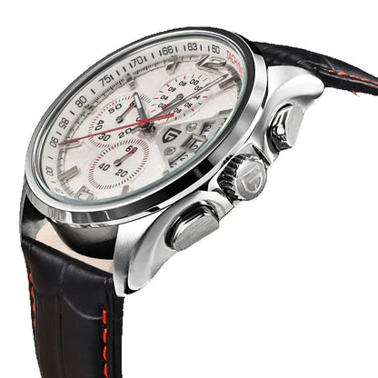 PAGANI DESIGN 2026 New Men's Quartz Watch Hardlex Crystal 50M Water Resistance Calendar Luminous Leather Strap Model PD3306