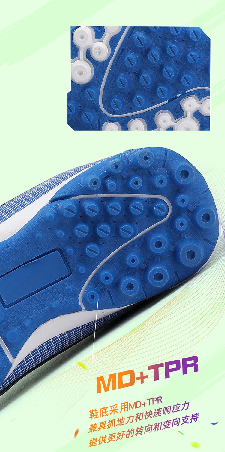 Children's Rotating Buckle Sneaker Students Competition Training Football Shoes Fashionable Lightweight Anti slip Footwear
