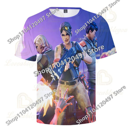 Fortnites Theme Birthday Number T-Shirt Summer Child White Clothes Cartoon Hot Game Short Sleeve Tees Casual Tops Funny Gifts