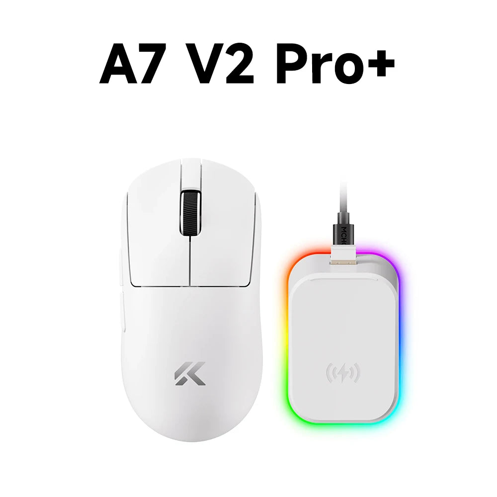 MCHOSE A7 V2 Rato Gaming Sem Fios Leve, Dupla Taxa de Polling de 8,000Hz, PAW3950 TI, Rato Gaming, Esports e Escritório