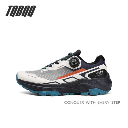 Men's Running Shoes with Rotating Buckle Breathable Mesh Lightweight Sneakers for Men Gym Workout Casual Waterproof Sports Shoes