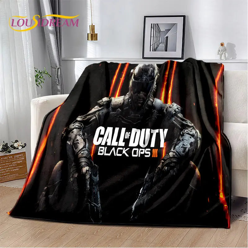 3D COD, Call of Duty геймърско меко плюшено одеяло, фланелено одеяло за всекидневна, спалня, легло, диван и офис покривало