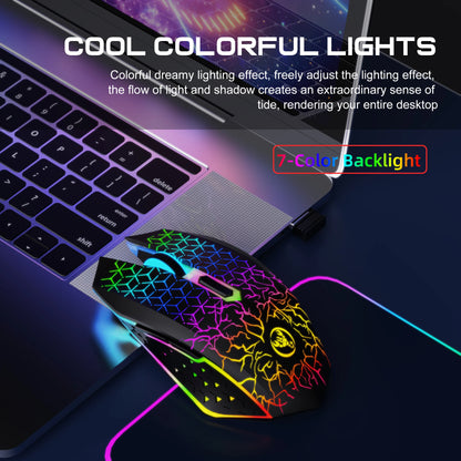 Ergonomic RGB Wireless Gaming Mouse, Rechargeable Bluetooth & 2.4G Gaming Mouse with 6 Buttons, Adjustable DPI, RGB Backlit Optical Gaming Mouse