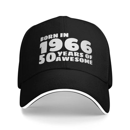 Men Women Born in 1966 vintage age 60 years old funny 60th birthday Hat Fashion Baseball Cap  Sun Hat Travel Headewear