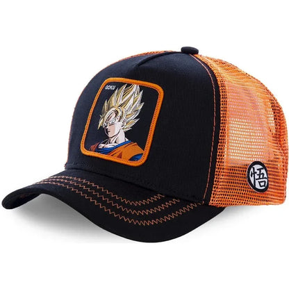 Dragon Ball Son Goku Cap Baseball Cap Summer Travel Peaked Cap Men's Embroidery Hip-Hop Sun Visor Adjustable Trucker Mesh Cap
