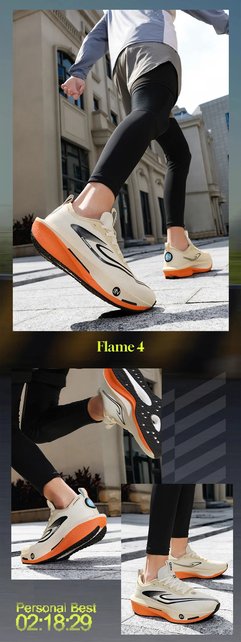Carbon board men's and women's anti slip running shoes, professional marathon sports breathable mesh CHUNTA sports shoes
