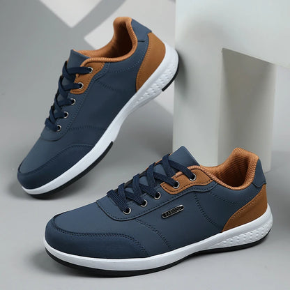 New Men's Four Seasons Waterproof Walking Shoes Casual Men Leather Sports Shoes Non-Slip Camping Shoes Shoes Men's Tennis Shoes