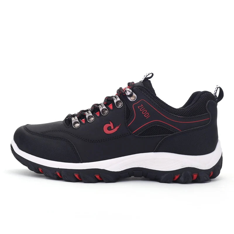 Autumn And Winter Models, Men's Waterproof Hiking Shoes, Outdoor PU Leather Sports Shoes, Wear-Resistant,  Walking, Tactical
