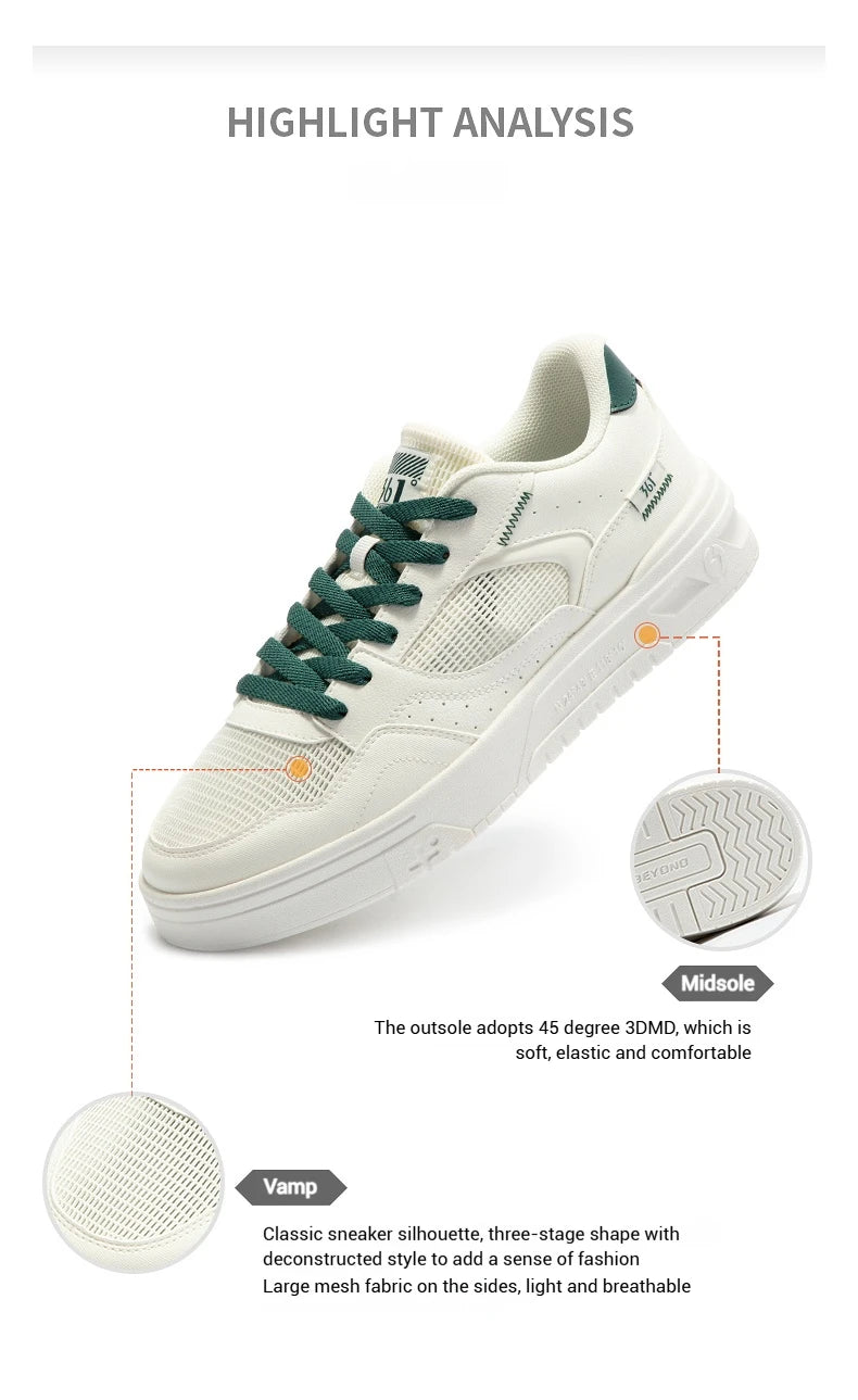 361 Degrees Men's Board Shoes New Comfortable Versatile Breathable Leisure Lightweight Wear-resistant Male Sneakers 672516626