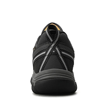 HIKEUP New High Quality Men Hiking Shoes Durable Leather Climbing Shoes Outdoor Walking Sneakers Rubber Sole Factory Outlet