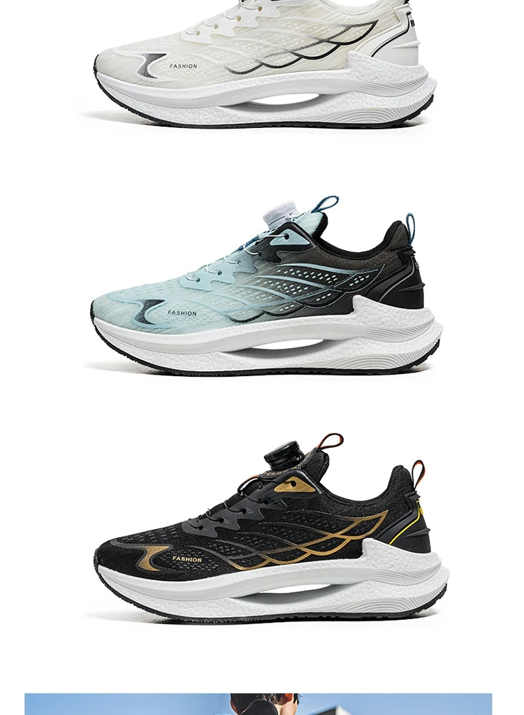 Letnie, oddychające, codzienne buty sportowe dla mężczyzn, nowe, modne i wszechstronne buty do biegania z oddychającą siateczką i obrotową klamrą, odpowiednie do uprawiania sportów na świeżym powietrzu i do codziennego noszenia