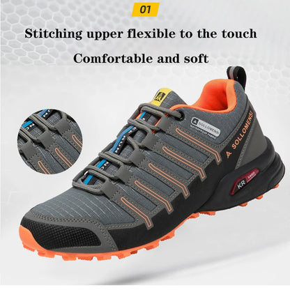 Men's Waterproof Hiking Shoes Outdoor Breathable Travel Walking Shoes Tactical Training Shoes Comfortable Lockless Cycling Shoes