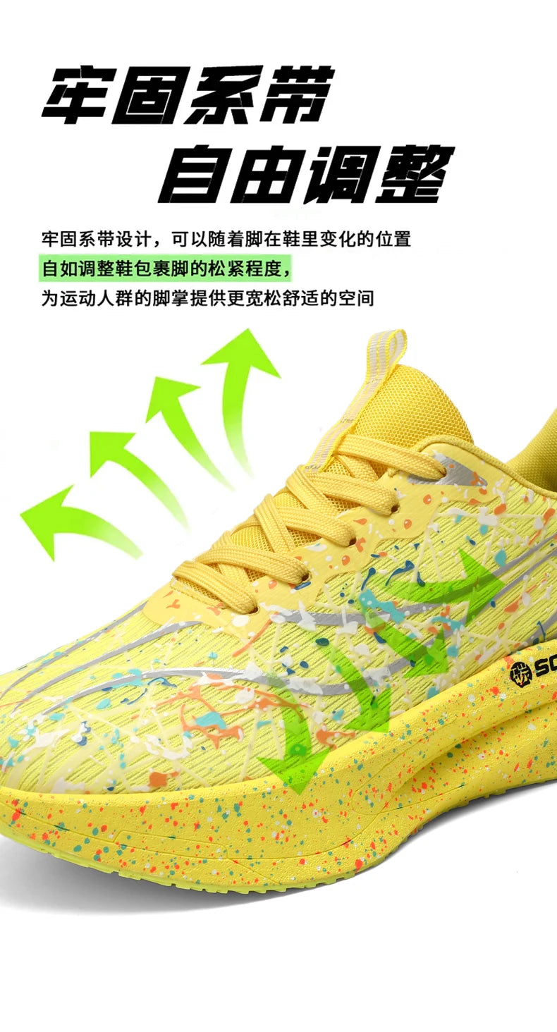 Running Shoes Carbon Board 2026 Marathon Cushion Men Sports Breathable Lightweight Women Comfortable Athletic Nonskid Sneakers
