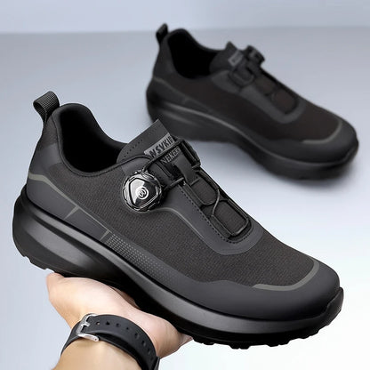 Camping Men's Running Sports Shoes with A Lightweight Comfortable and Versatile Knob Mouth Solid Color Mountaineering Sneakers