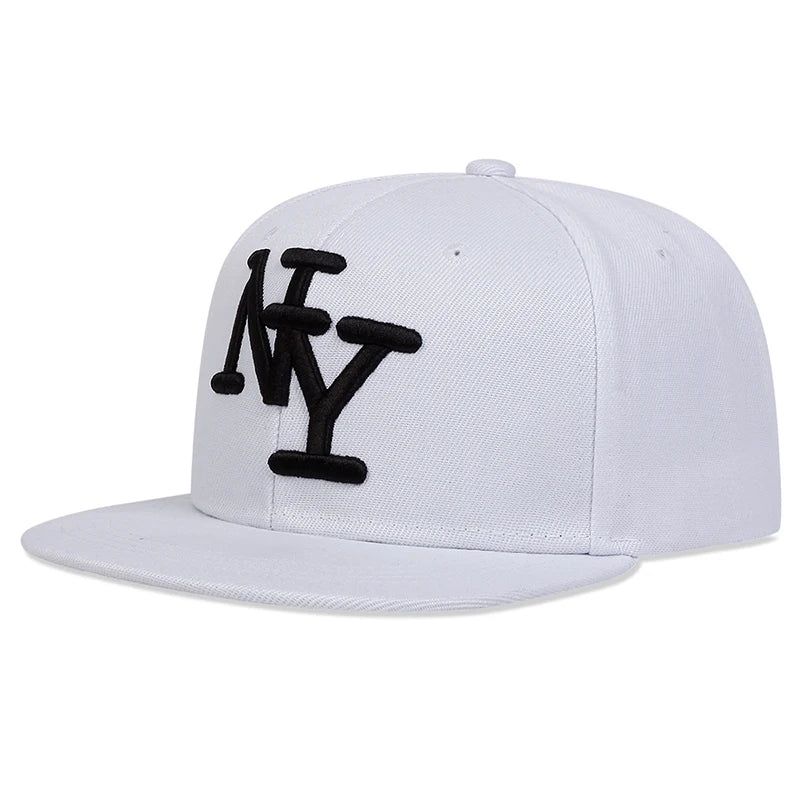 Boné unissexo de beisebol ajustável com bordado de letras, estilo hip-hop, casual, para exterior, primavera/outono, com proteção solar