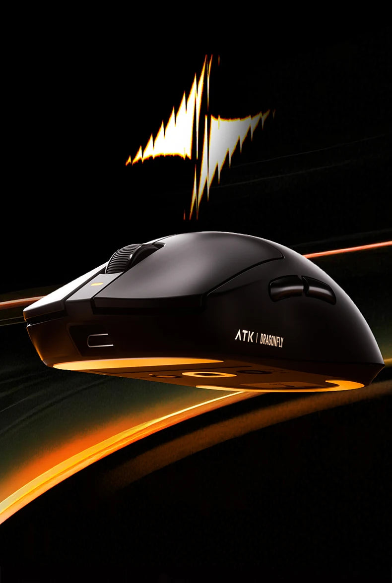 ATK Dragonfly A9 Ultra Wireless Gaming Mouse, Ultra-Lightweight Tri-Mode Ergonomic Gaming Mouse with Dual 8K Polling Rate, PAW3395/3950 Sensor