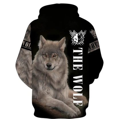 Cool 3D Wolf Printed Zipper Hoodies Fashion Men/Women Streetwear Hooded Jacket Coat Unisex Casual Hip Hop Pullover Sweatshirts