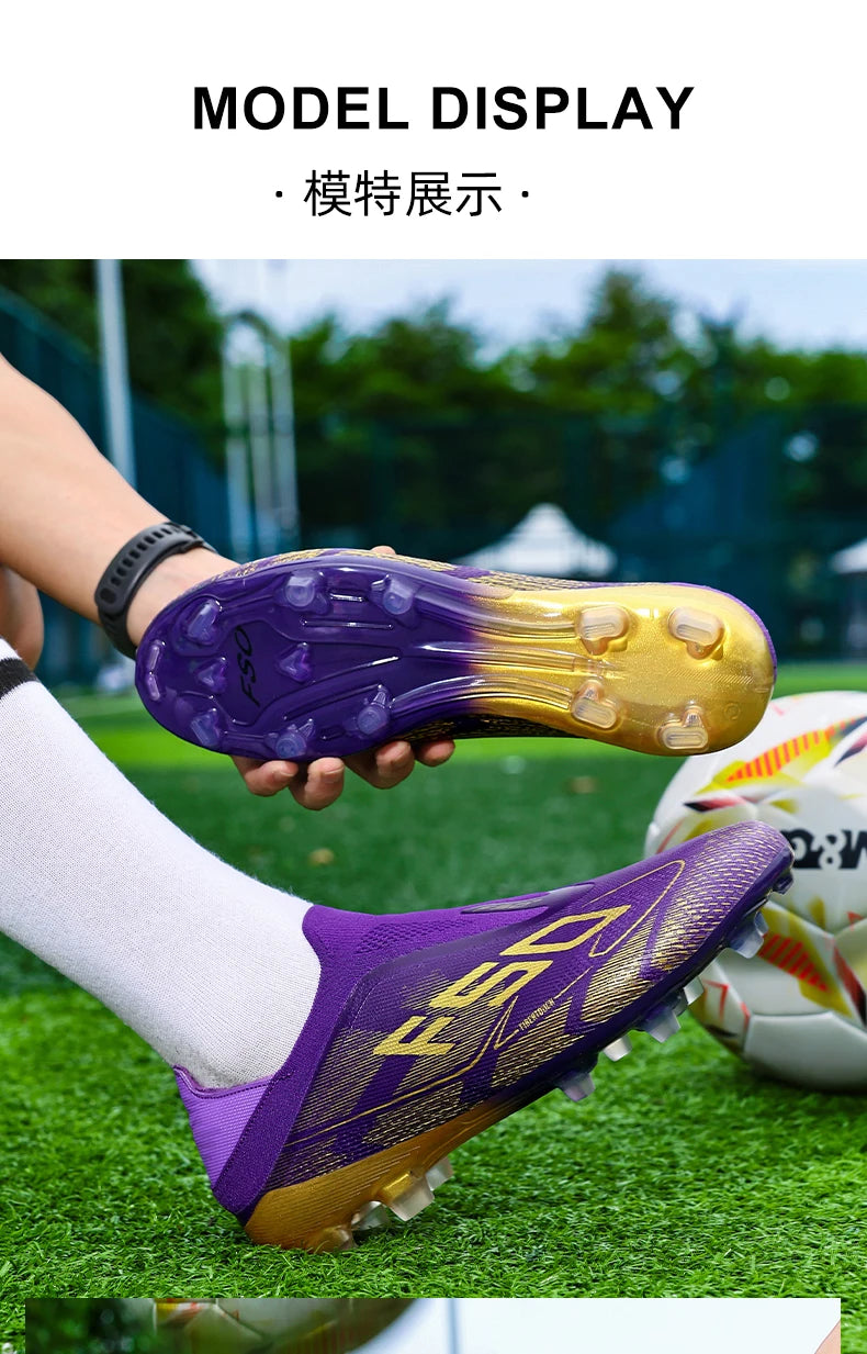New Men Football Boots Non-Slip Boys Soccer Shoes Grass Cleats High-quality Match Sneakers Hot-selling Outdoor High-top Light